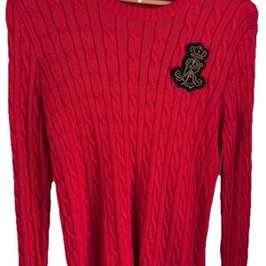 Lauren Ralph Lauren Vibrant Red Cable Knit Sweater